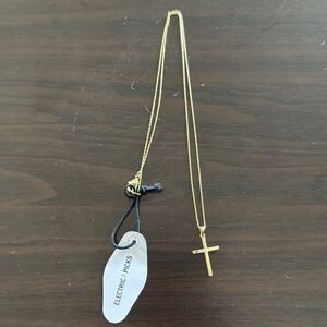 Gold Cross Necklace by Electric Picks